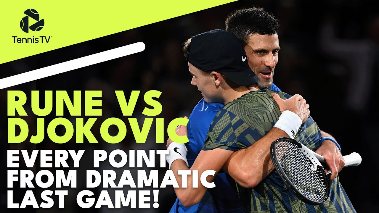 Holger Rune Vs Novak Djokovic EVERY POINT From Dramatic Last Game ...