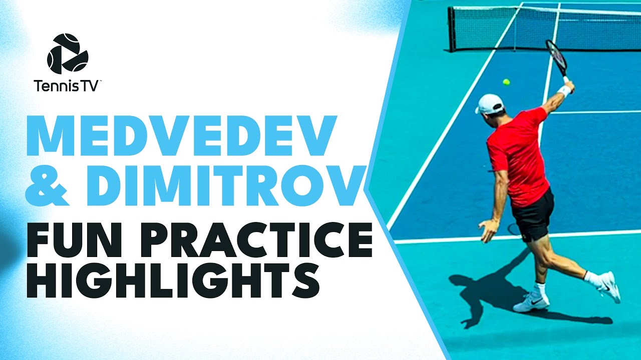 FUN Practice Between Daniil Medvedev Grigor Dimitrov Miami 2023