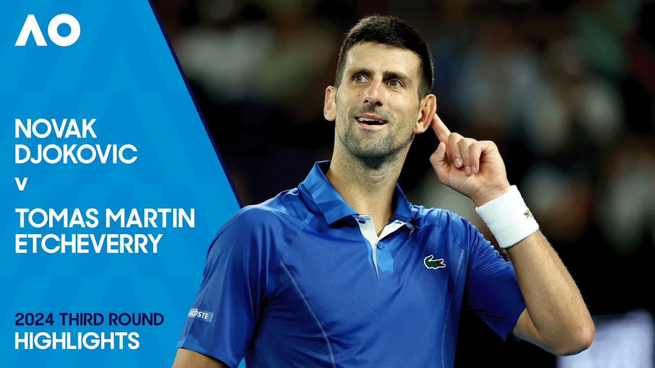 Novak Djokovic V Tomas Martin Etcheverry Highlights | Australian Open ...