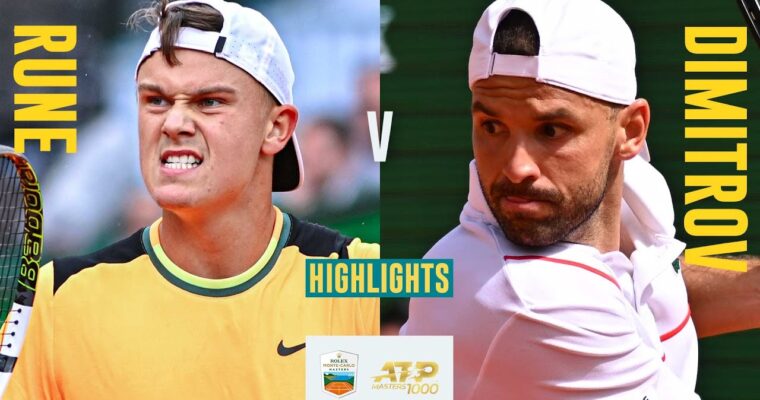 Holger Rune Vs Grigor Dimitrov Thriller Rolex Monte Carlo Masters