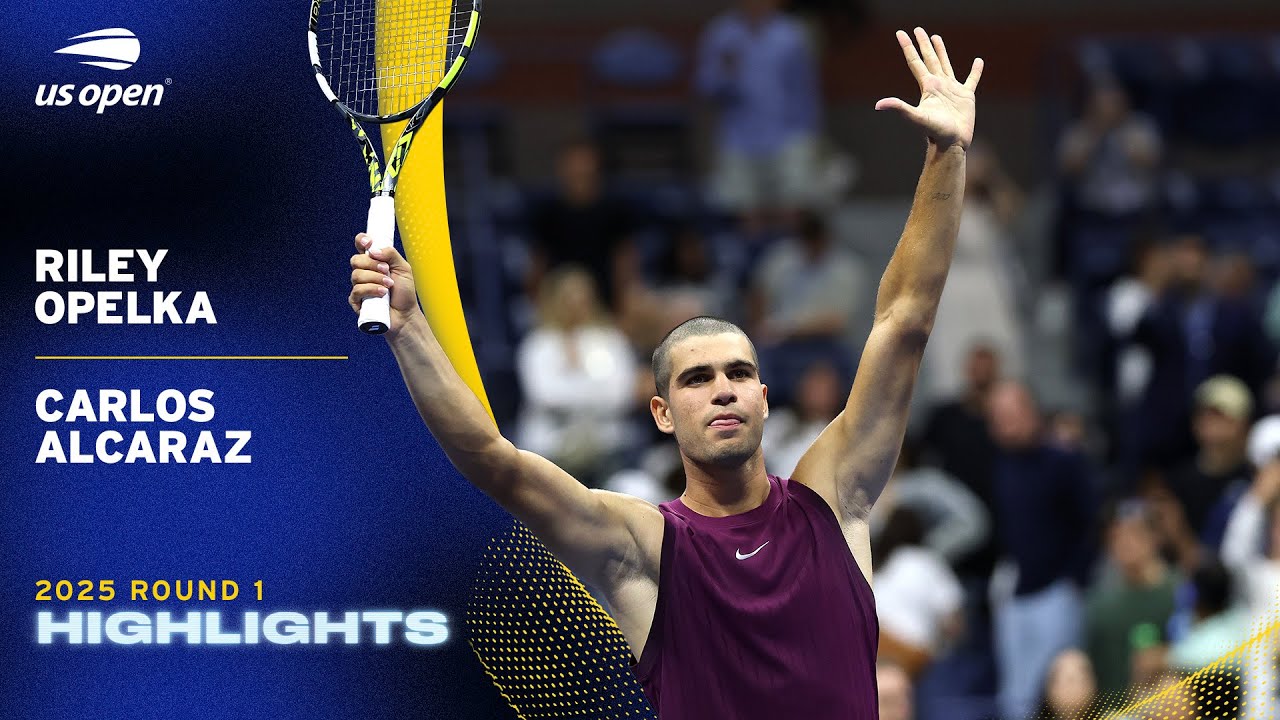 Reilly Opelka vs. Carlos Alcaraz Highlights | 2025 US Open Round 1 ...